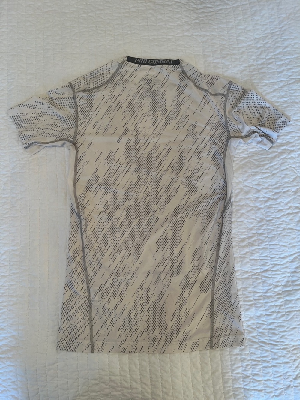 Nike Men’s Pro Combat Short Sleeve Compression Shirt - Light Gray/Black - Picture 5 of 5